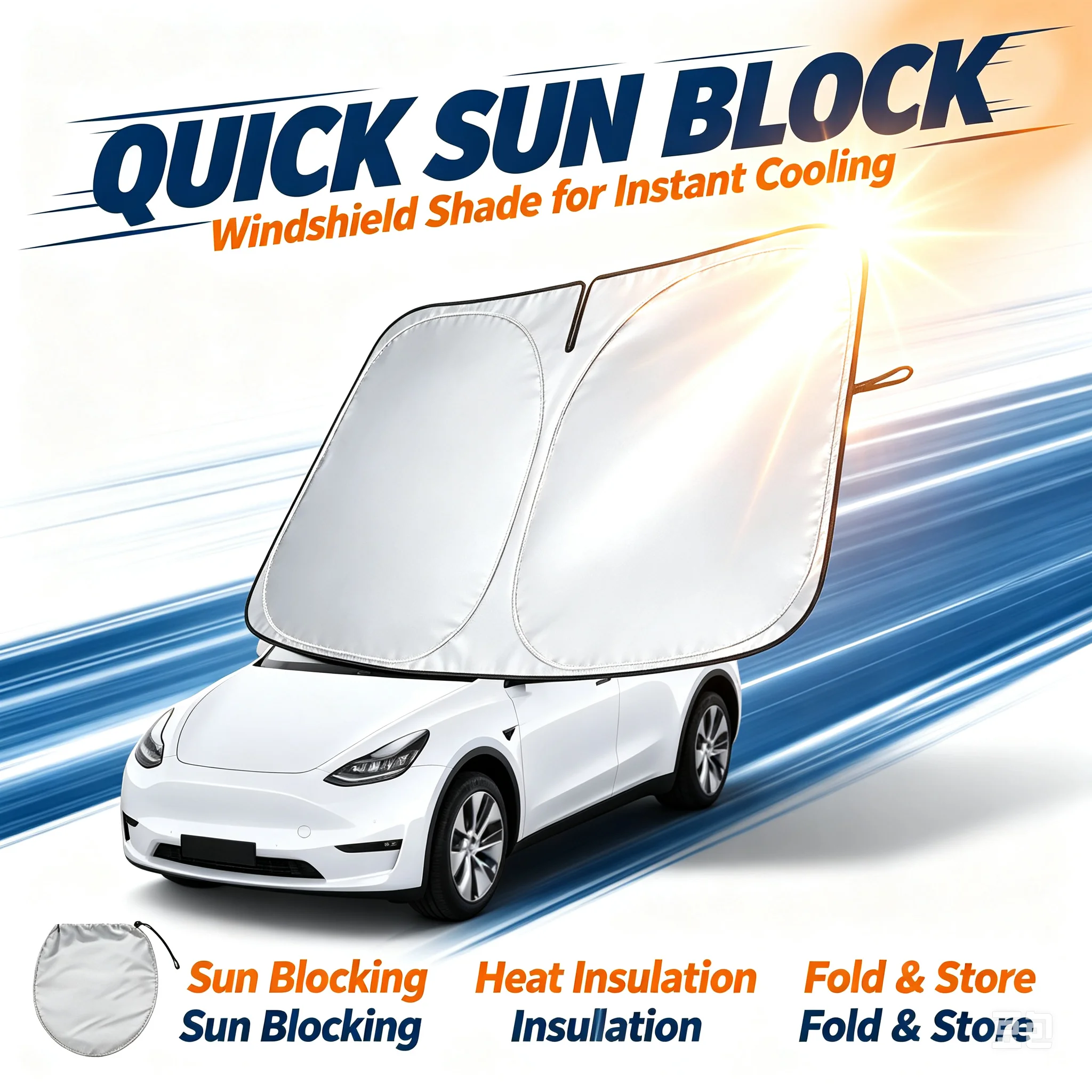 Car Sunshade Windshield Umbrella Foldable - Солнцезащитный зонт для автомобиля, отражающий УФ-излучение,
