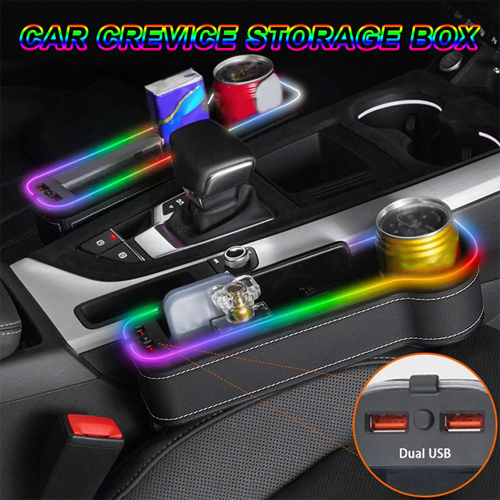 Seat Gap Filler Organizer With Usb Charger - Автомобильный щелевой органайзер для хранения, 7-цветный