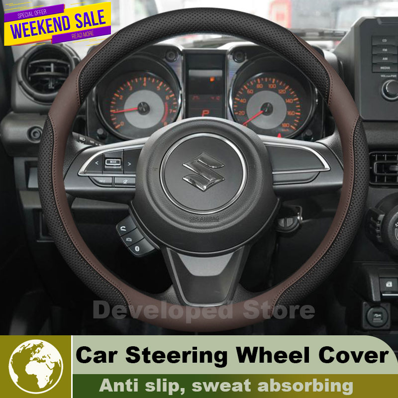 Car Steering Wheel Cover Anti Slip Breathable - Кожаный чехол на руль для Suzuki