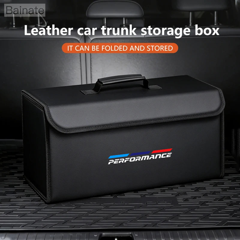 Car Trunk Organizer Foldable Storage Box - Кожаный органайзер для багажника автомобиля, складной