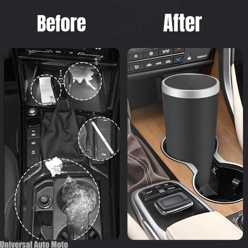 Waterproof Car Trash Can With Lid - Миниатюрный автомобильный мусорный контейнер из АБС-пластика,