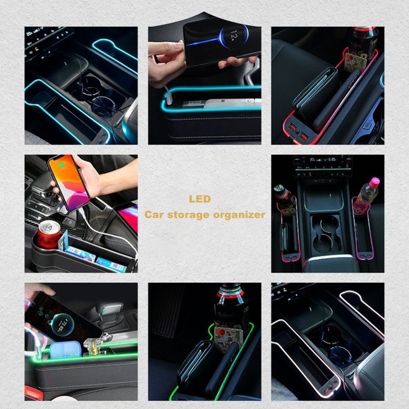 Светодиодный ящик для хранения – обзор и цена Seat Gap Filler Organizer With Usb Charger