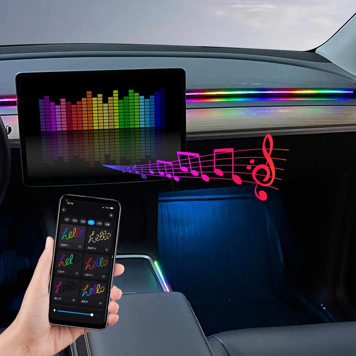 Автомобильный светодиодный окр – обзор и цена Led Ambient Interior Car Lights App Control