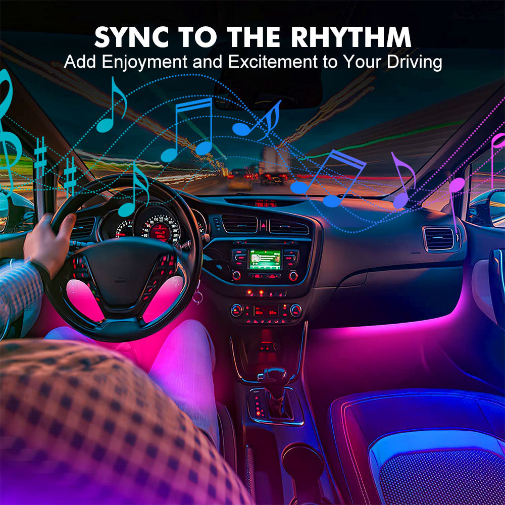 Неоновая светодиодная подсветк – обзор и цена Led Ambient Interior Car Lights App Control