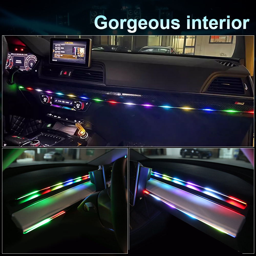 64 цвета, USB-лампа для прибор – обзор и цена Led Ambient Interior Car Lights App Control