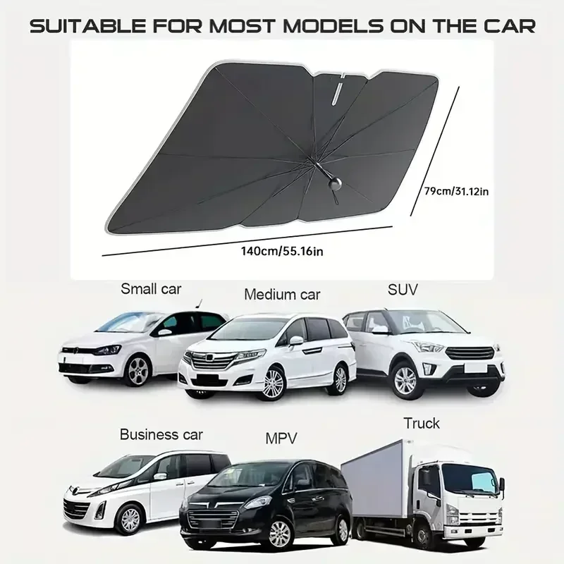 Солнцезащитный зонт-шторка для – обзор и цена Car Sunshade Windshield Umbrella Foldable