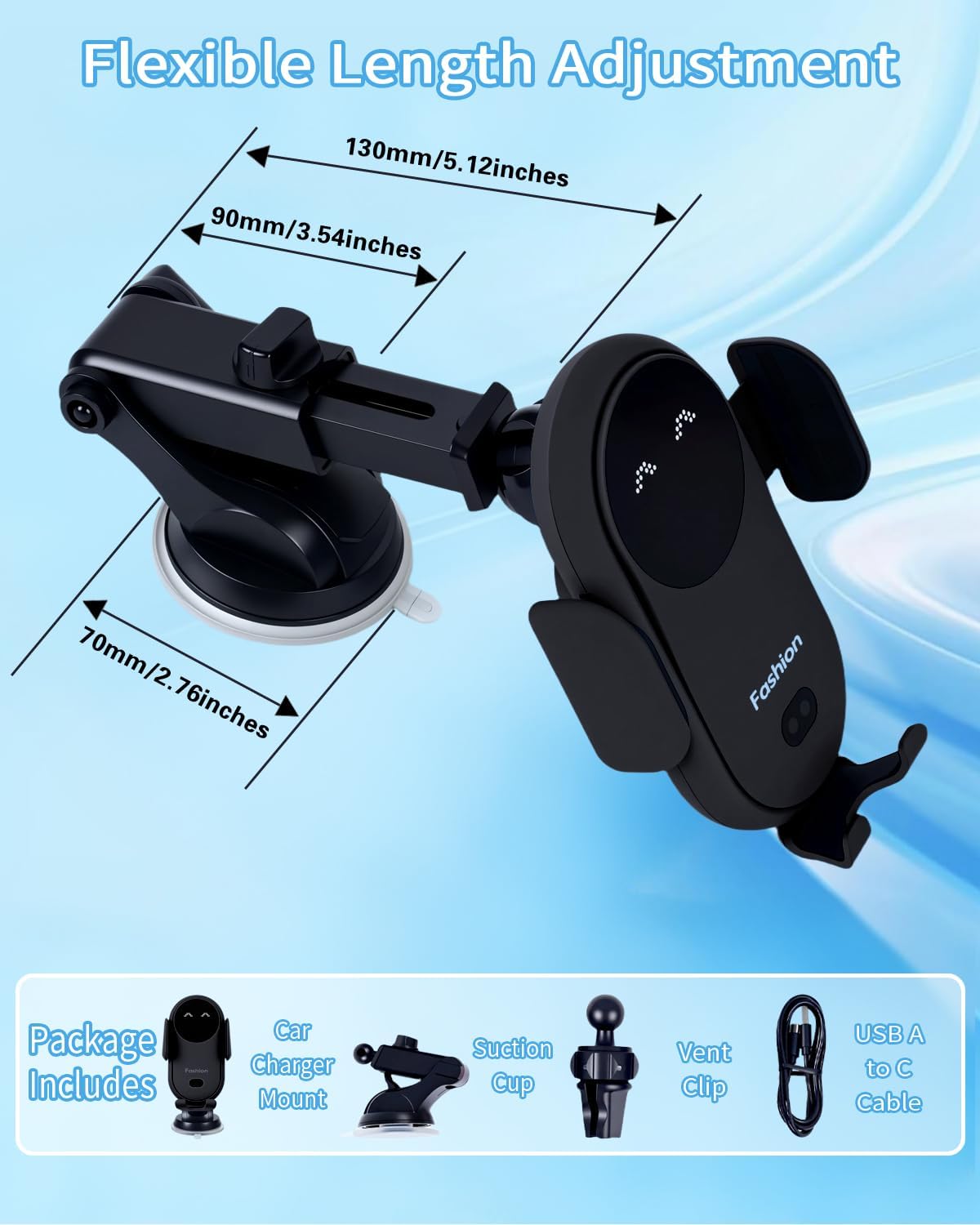 Беспроводное автомобильное зар – обзор и цена Wireless Car Charger Mount Fast Charging